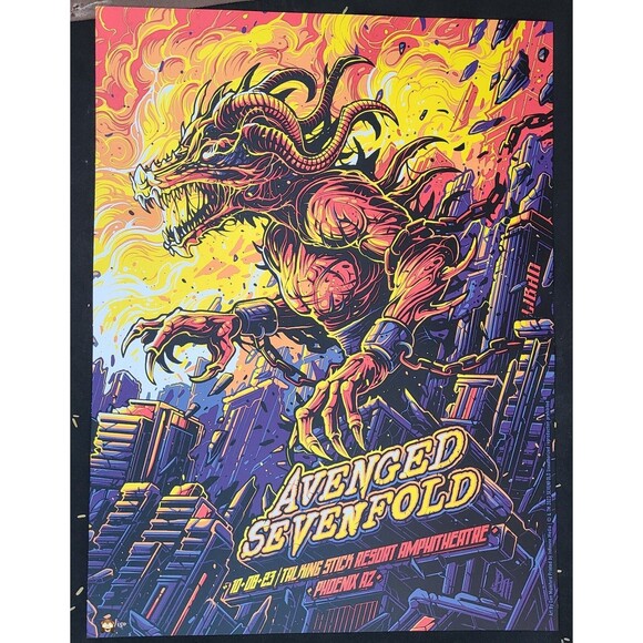 Avenged Sevenfold Concert Poster Phoenix, Arizona 10/8/23 Ltd. Ed XXX/150 - Picture 1 of 1